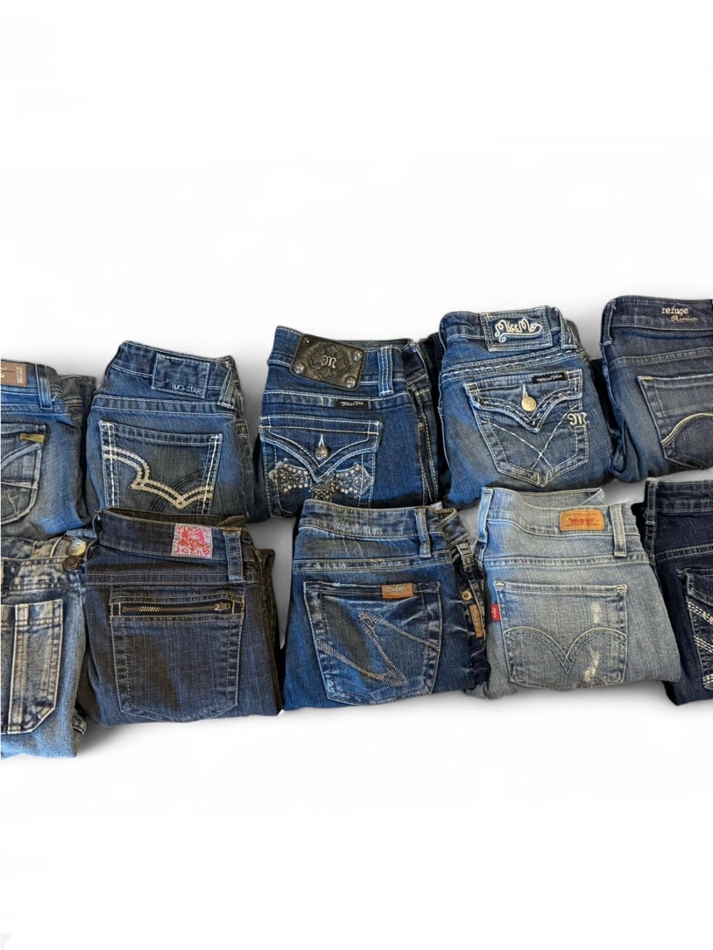 Ten (10) Pair Bundle of Premium Denim Jeans from Mid 2000s
